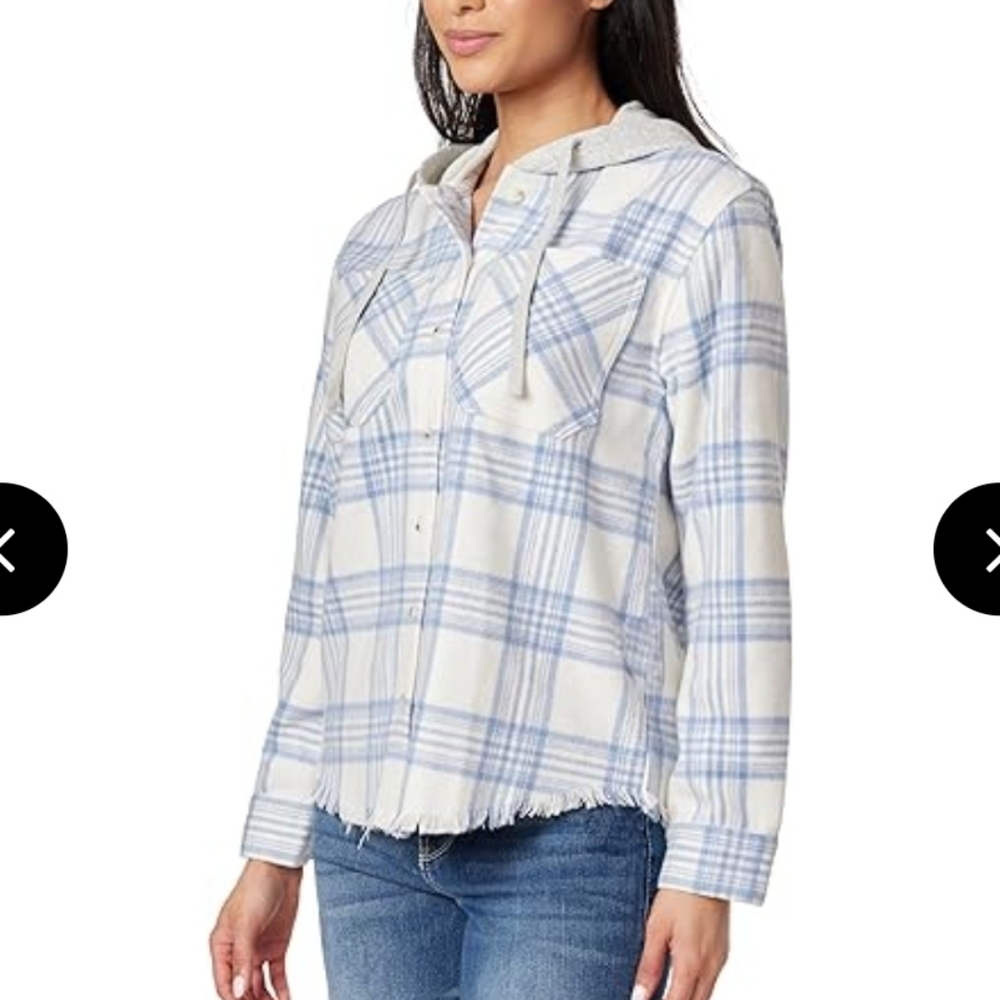 NWT Wallflower Large Indigo/cream Shacket